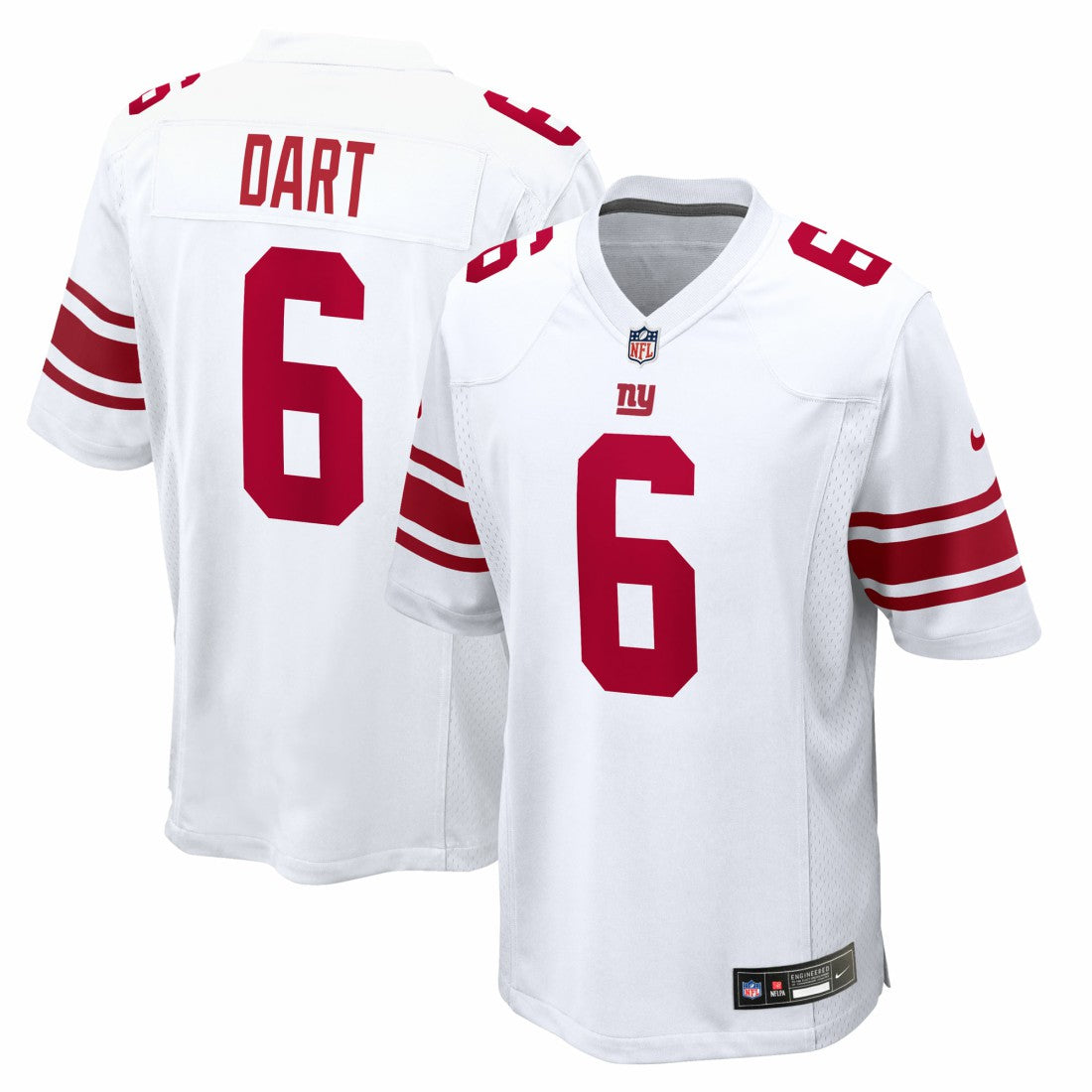 Jaxson Dart New York Giants Game Jersey - White