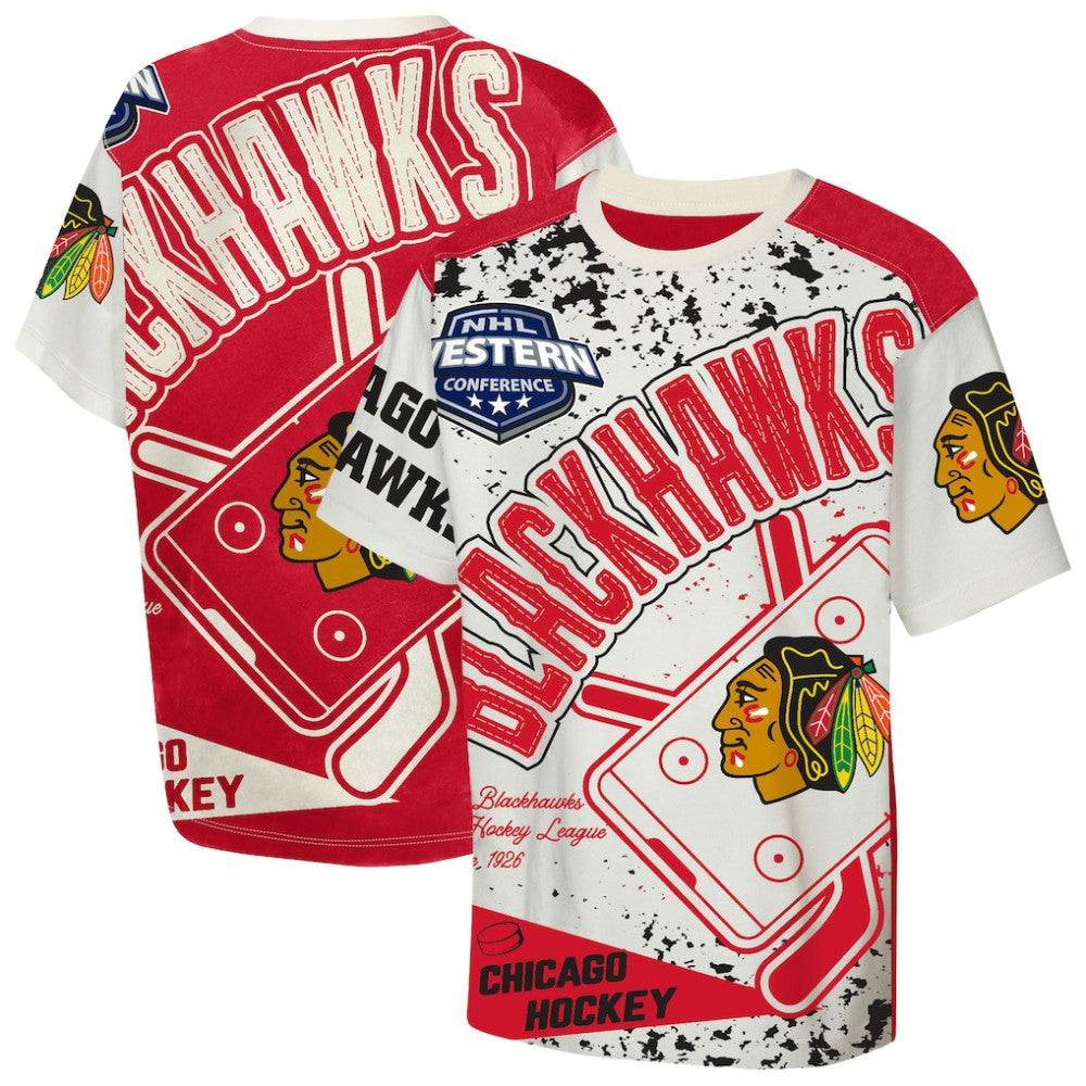 Chicago Blackhawks Outerstuff Youth Top Player T-Shirt Cream