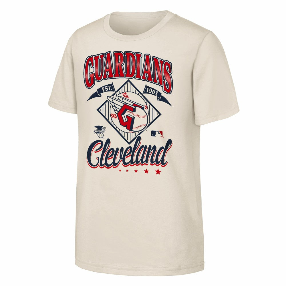 Cleveland Guardians Outerstuff Youth Triple Hit T-Shirt Natural