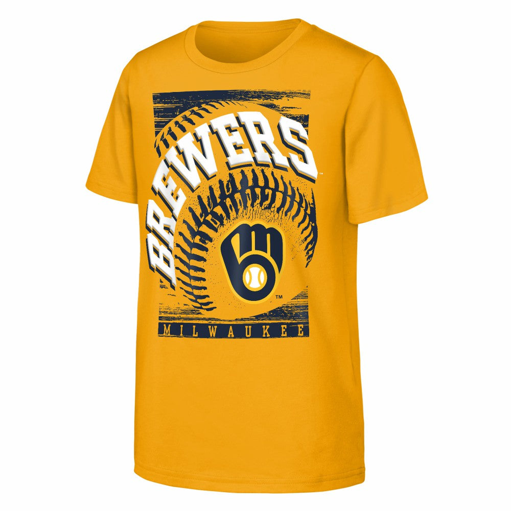 Milwaukee Brewers Outerstuff Youth Speed Pitch T-Shirt Gold