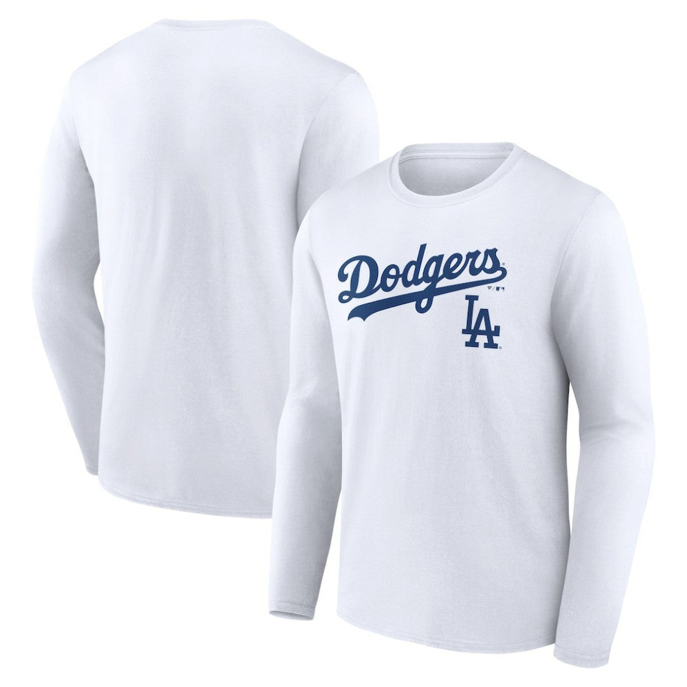 Los Angeles Dodgers Team Lockup Long Sleeve T-Shirt White