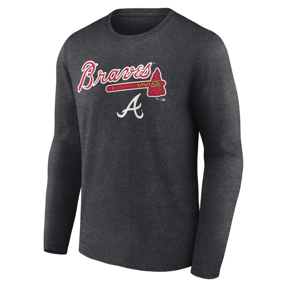 Atlanta Braves Team Lockup Long Sleeve T-Shirt Charcoal