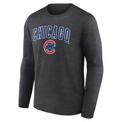 Chicago Cubs Team Lockup Long Sleeve T-Shirt Charcoal