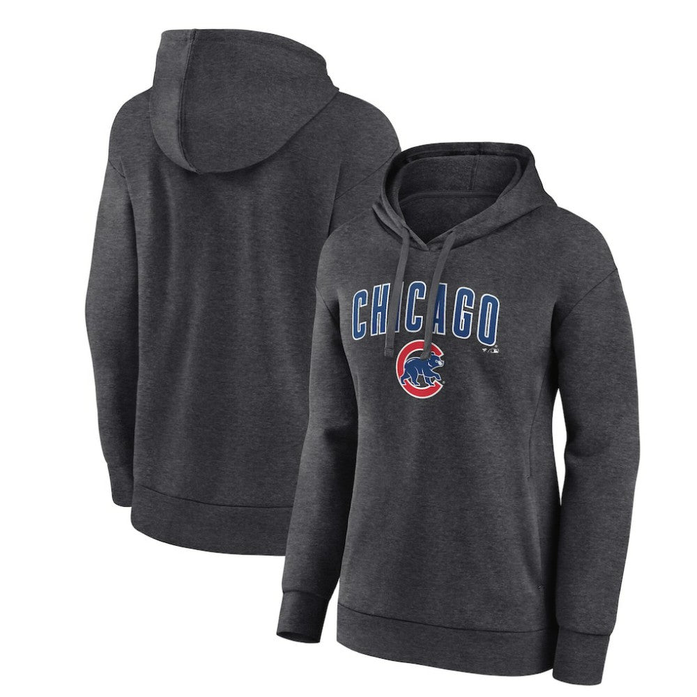 Chicago Cubs Women's Team Lockup Hoodie Charcoal