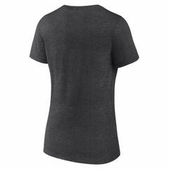 Cincinnati Reds Women's Team Lockup V-Neck T-Shirt Charcoal