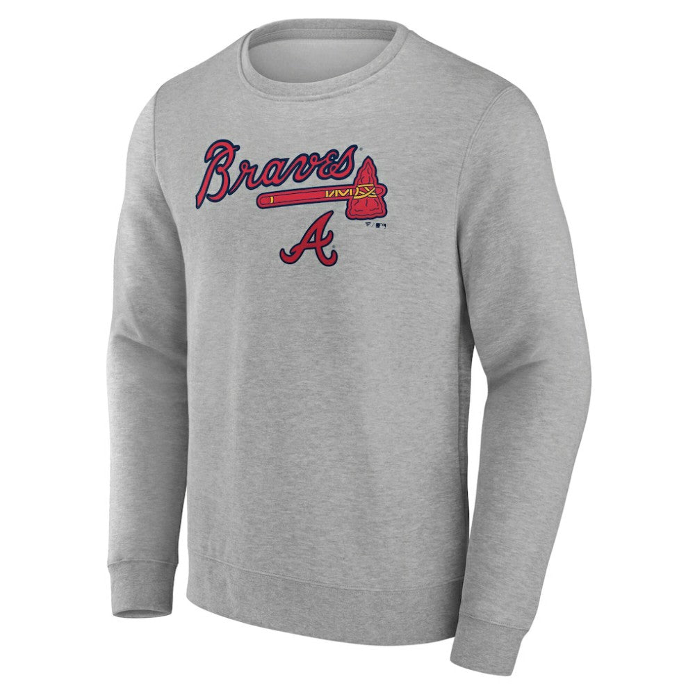 Atlanta Braves Team Lockup Sweatshirt Gray