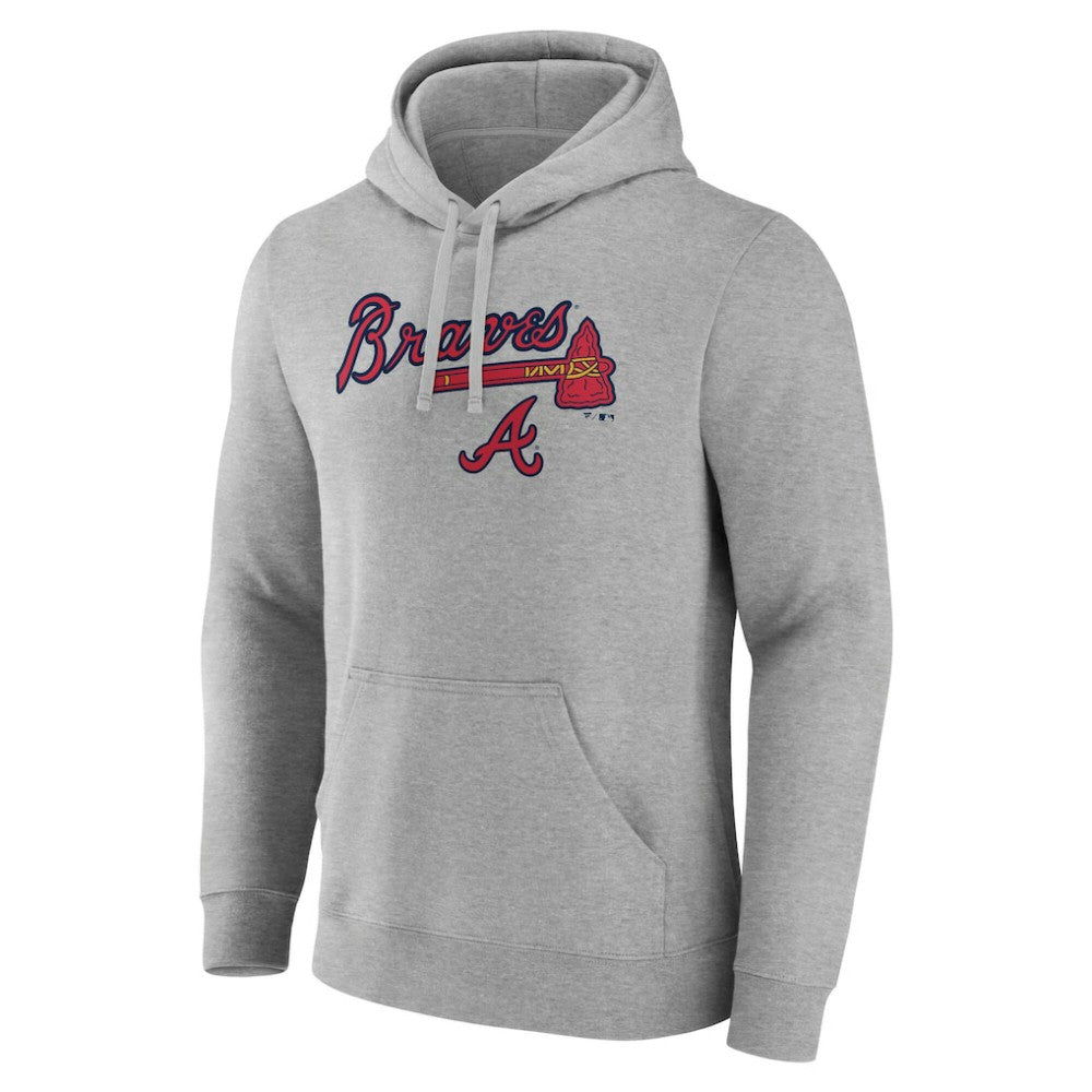 Atlanta Braves Team Lockup Hoodie Gray