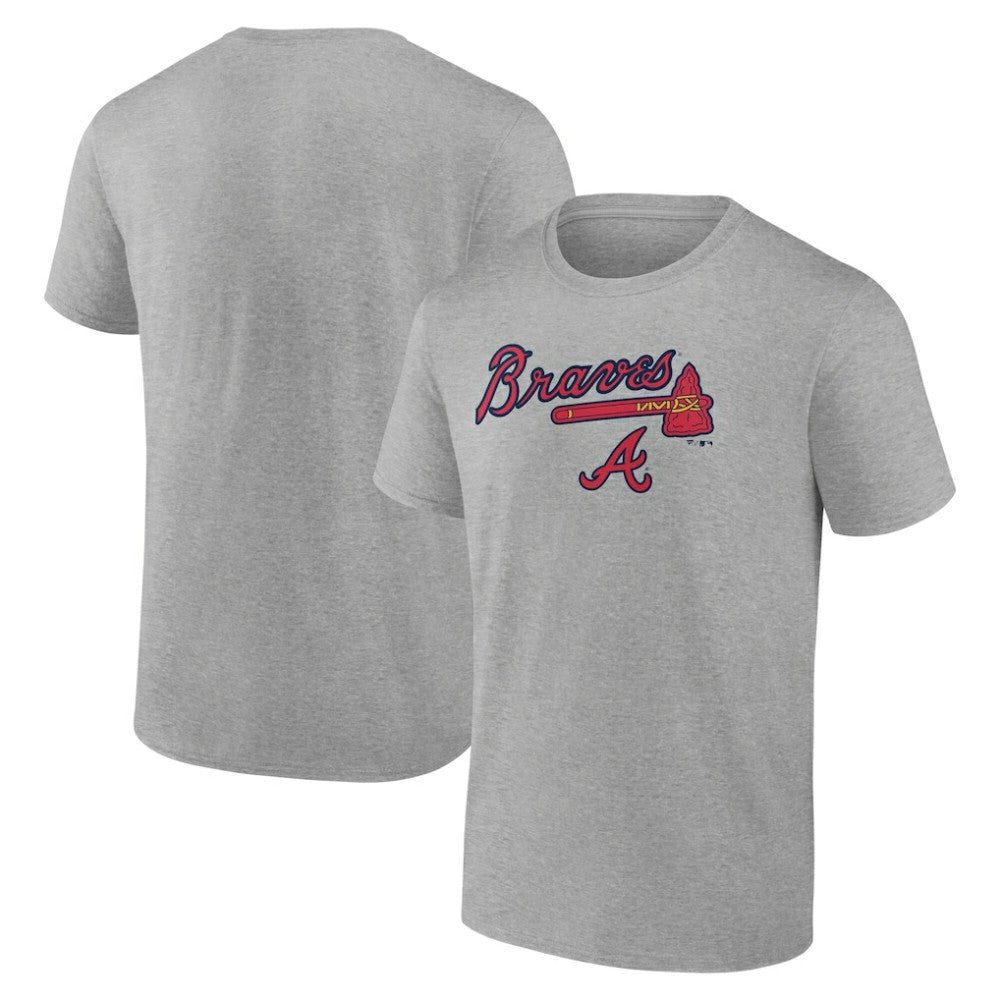 Atlanta Braves Team Lockup T-Shirt Heather Gray