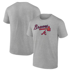 Atlanta Braves Team Lockup T-Shirt Heather Gray