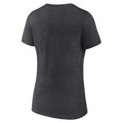 Detroit Tigers Women's Team Lockup V-Neck T-Shirt Charcoal