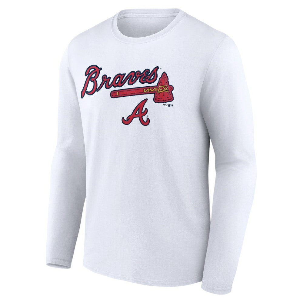 Atlanta Braves Team Lockup Long Sleeve T-Shirt White