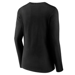 Los Angeles Dodgers Women's Team Lockup Long Sleeve V-Neck T-Shirt Black