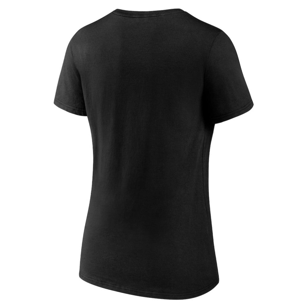 Los Angeles Dodgers Women's Team Lockup V-Neck T-Shirt Black