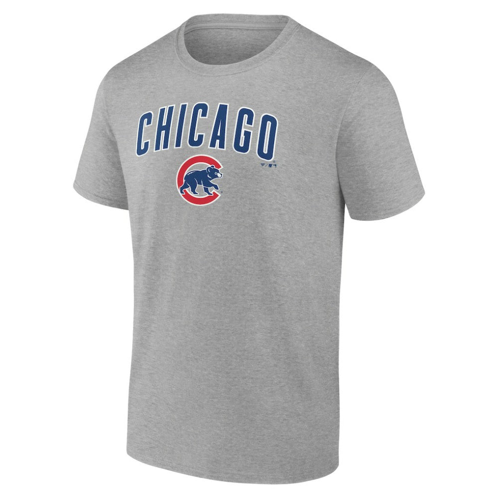 Chicago Cubs Team Lockup T-Shirt Heather Gray