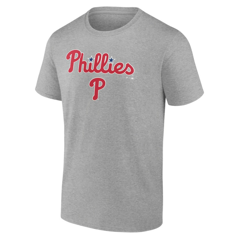 Philadelphia Phillies Team Lockup T-Shirt Heather Gray