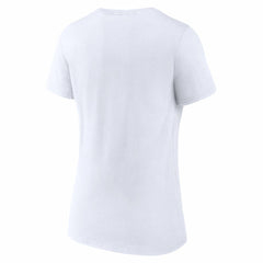 Cincinnati Reds Women's Team Lockup V-Neck T-Shirt White
