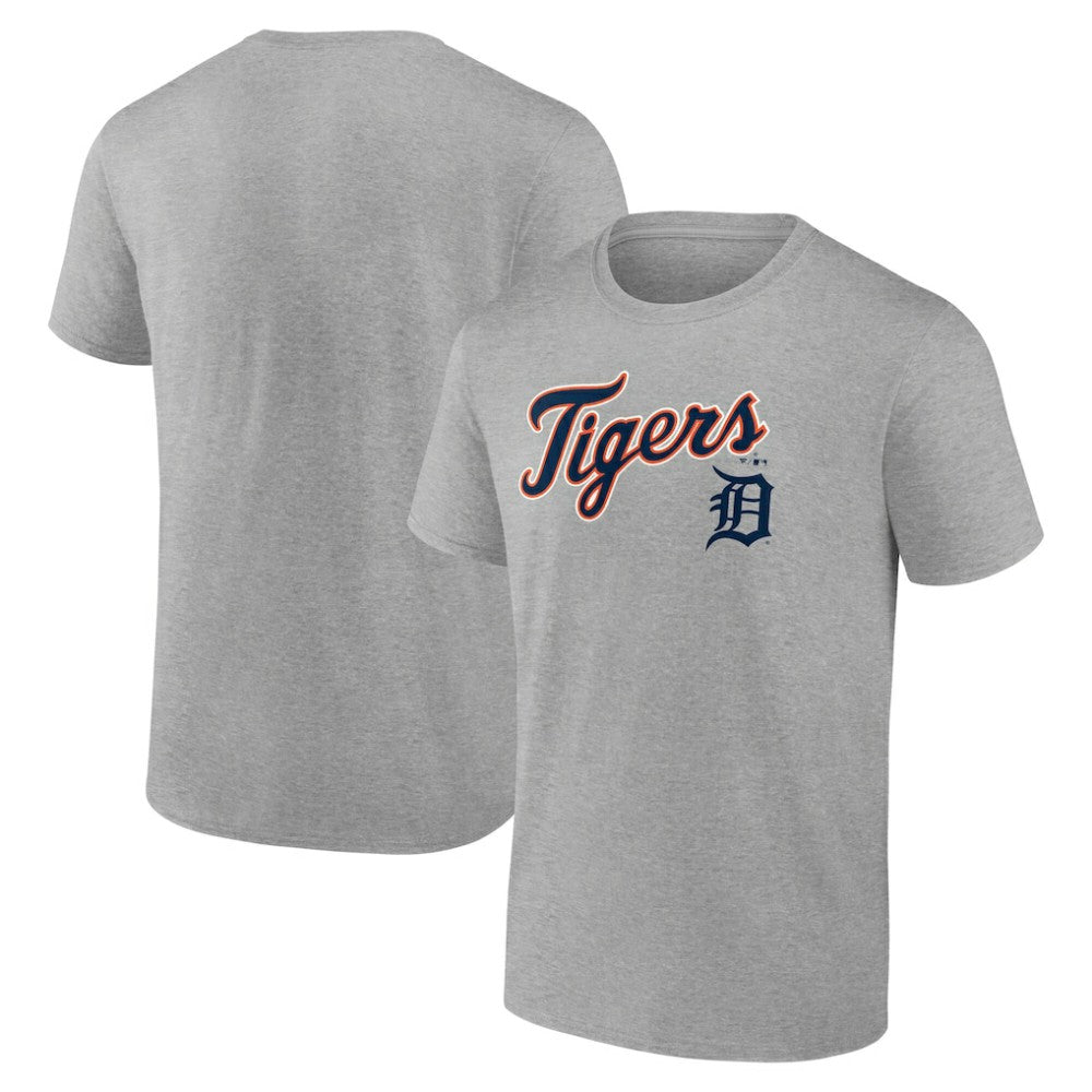 Detroit Tigers Team Lockup T-Shirt Heather Gray