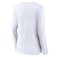 Philadelphia Phillies Women's Team Lockup Long Sleeve V-Neck T-Shirt White