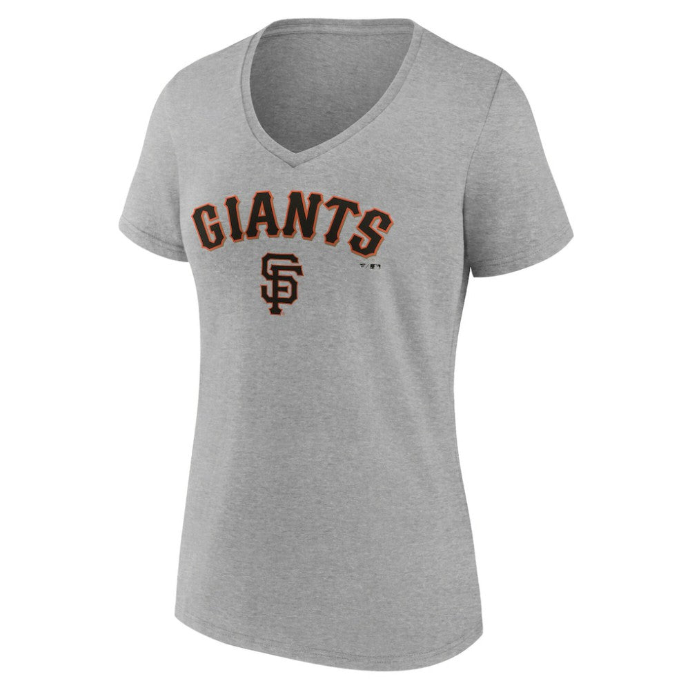San Francisco Giants Women's Team Lockup V-Neck T-Shirt Gray