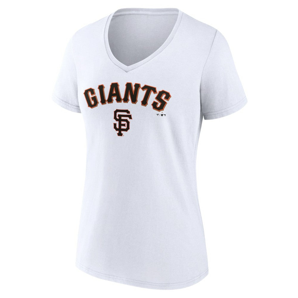 San Francisco Giants Women's Team Lockup V-Neck T-Shirt White