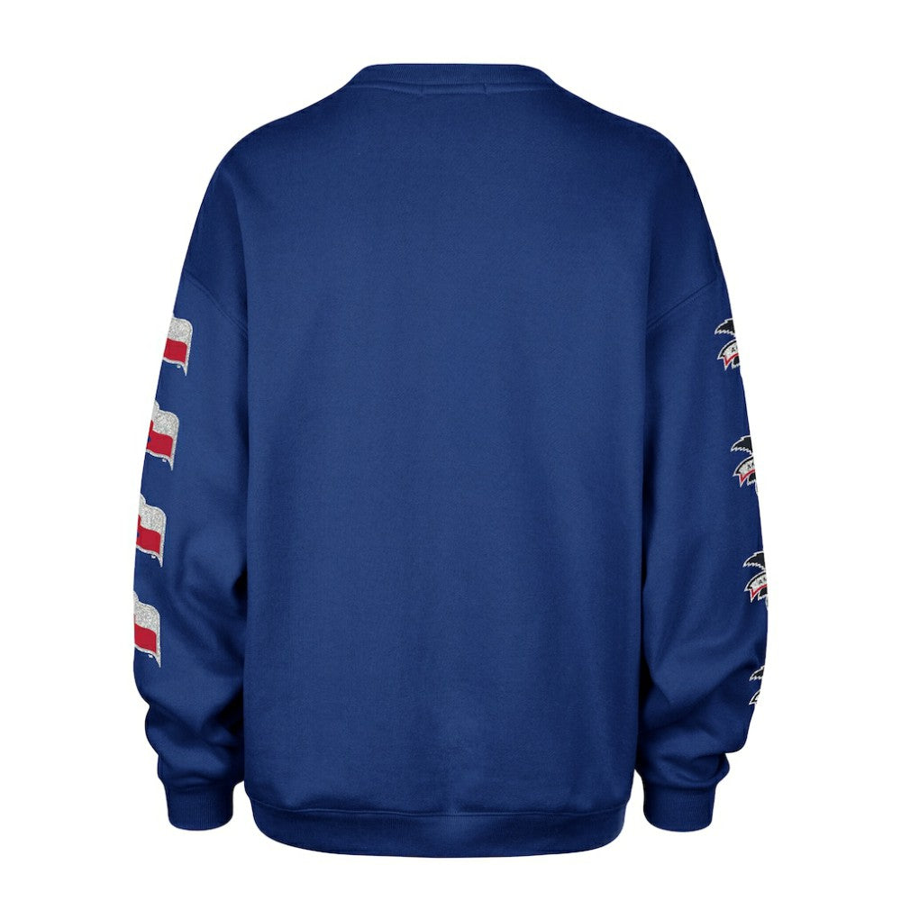 Texas Rangers Women's Trendy Team Go Big Oversized Sweatshirt Royal | 47 brand