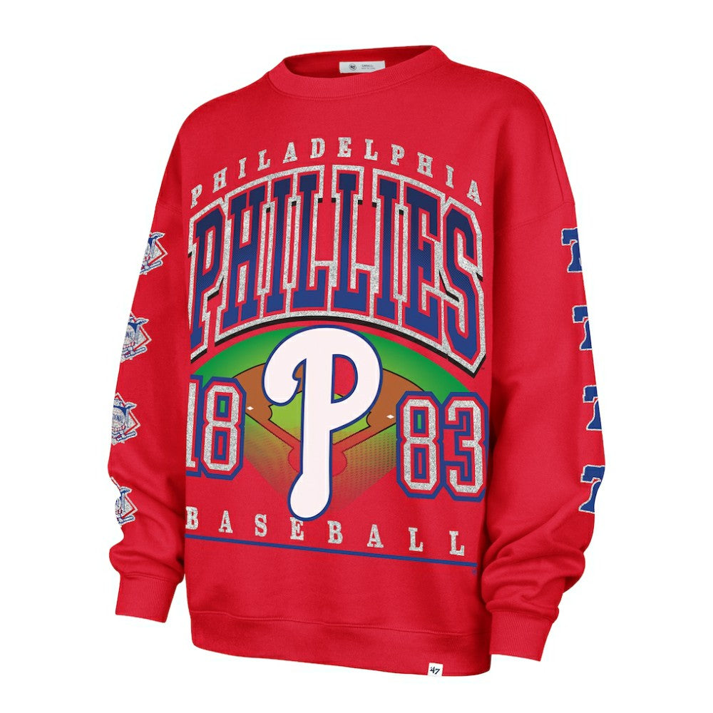 Philadelphia Phillies Women's Trendy Team Go Big Oversized Sweatshirt Red | 47 brand