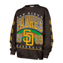 San Diego Padres Women's Trendy Team Go Big Oversized Sweatshirt Brown | 47 brand