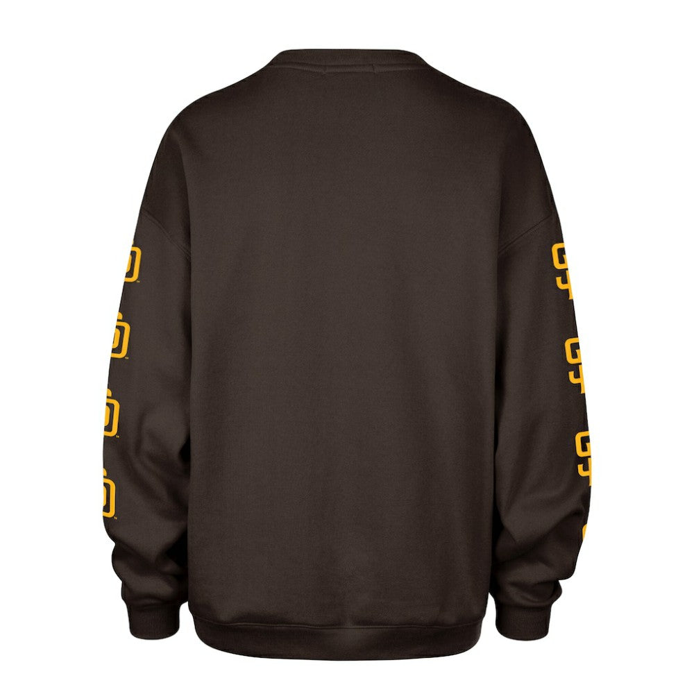 San Diego Padres Women's Trendy Team Go Big Oversized Sweatshirt Brown | 47 brand