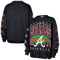 Atlanta Braves Women's Trendy Team Go Big Oversized Sweatshirt Navy | 47 brand