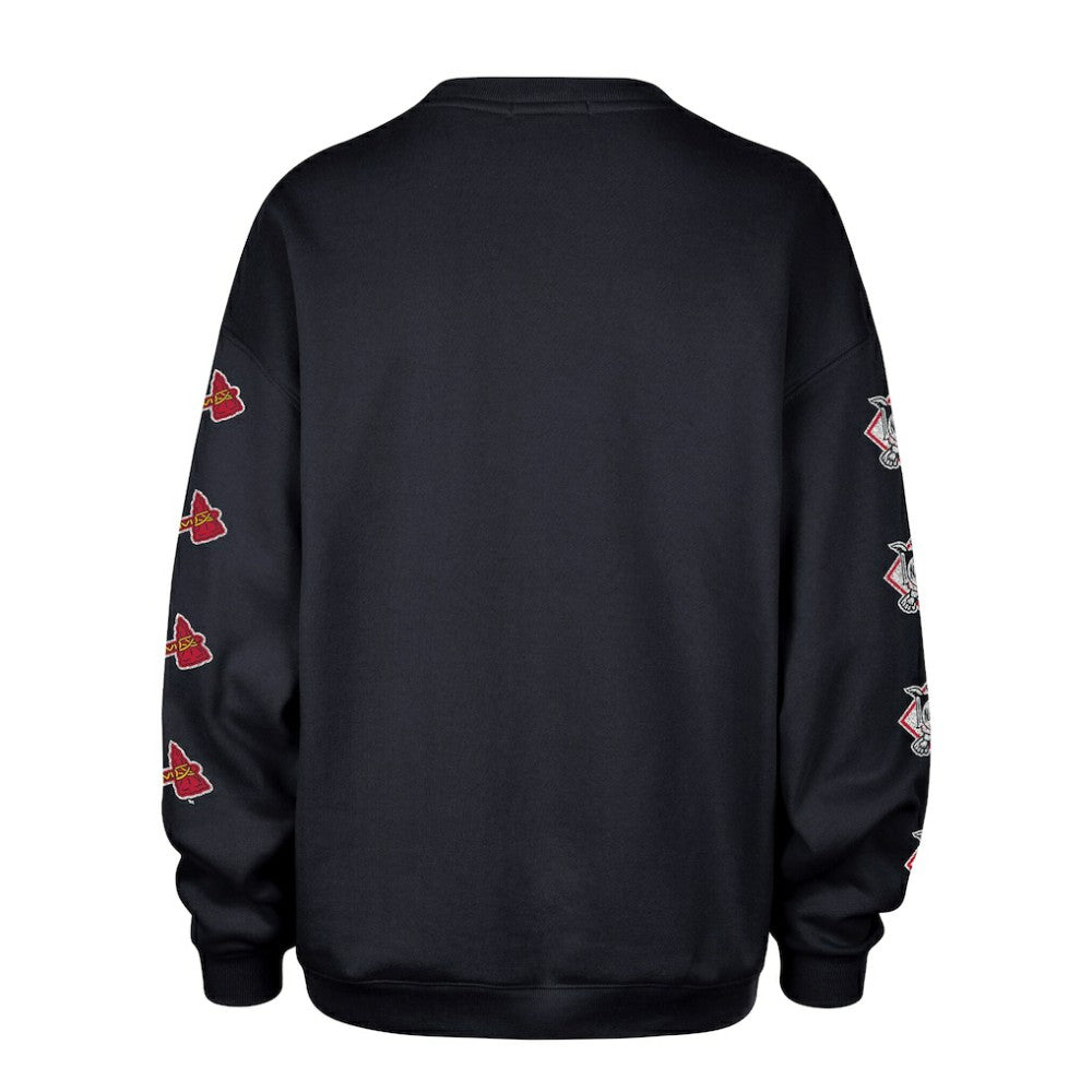 Atlanta Braves Women's Trendy Team Go Big Oversized Sweatshirt Navy | 47 brand