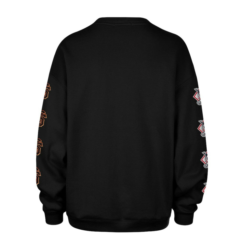 San Francisco Giants Women's Trendy Team Go Big Oversized Sweatshirt Black | 47 brand