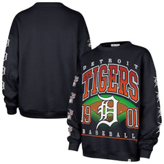 Detroit Tigers Women's Trendy Team Go Big Oversized Sweatshirt Navy | 47 brand