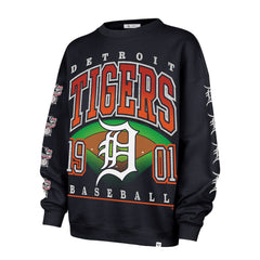 Detroit Tigers Women's Trendy Team Go Big Oversized Sweatshirt Navy | 47 brand