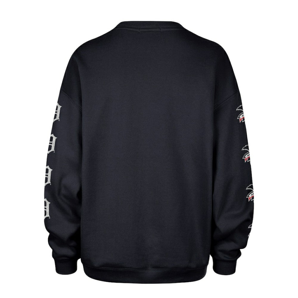 Detroit Tigers Women's Trendy Team Go Big Oversized Sweatshirt Navy | 47 brand