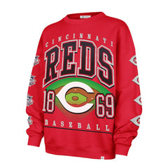 Cincinnati Reds Women's Trendy Team Go Big Oversized Sweatshirt Red | 47 brand