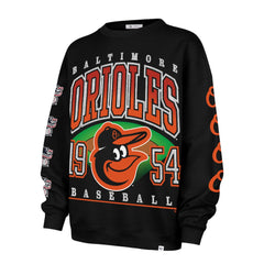 Baltimore Orioles Women's Trendy Team Go Big Oversized Sweatshirt Black | 47 brand