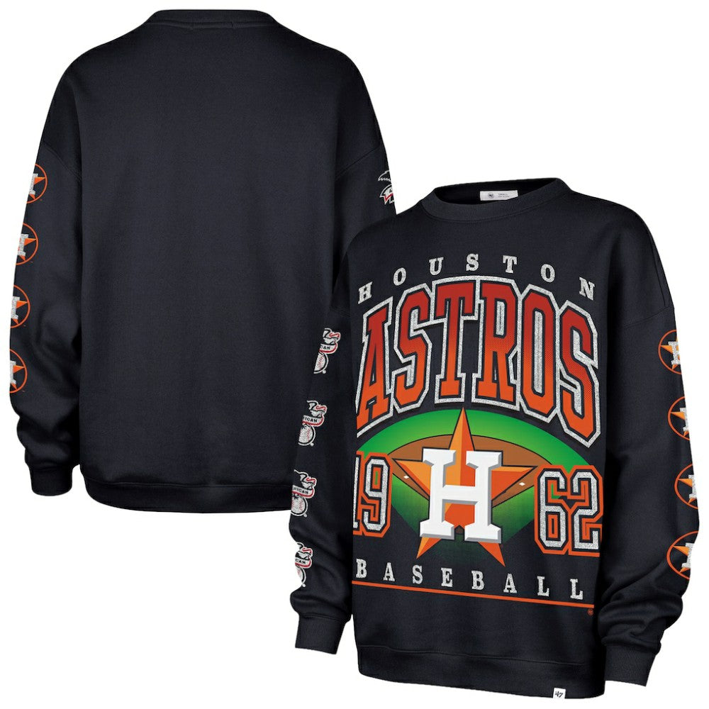 Houston Astros Women's Trendy Team Go Big Oversized Sweatshirt Navy | 47 brand