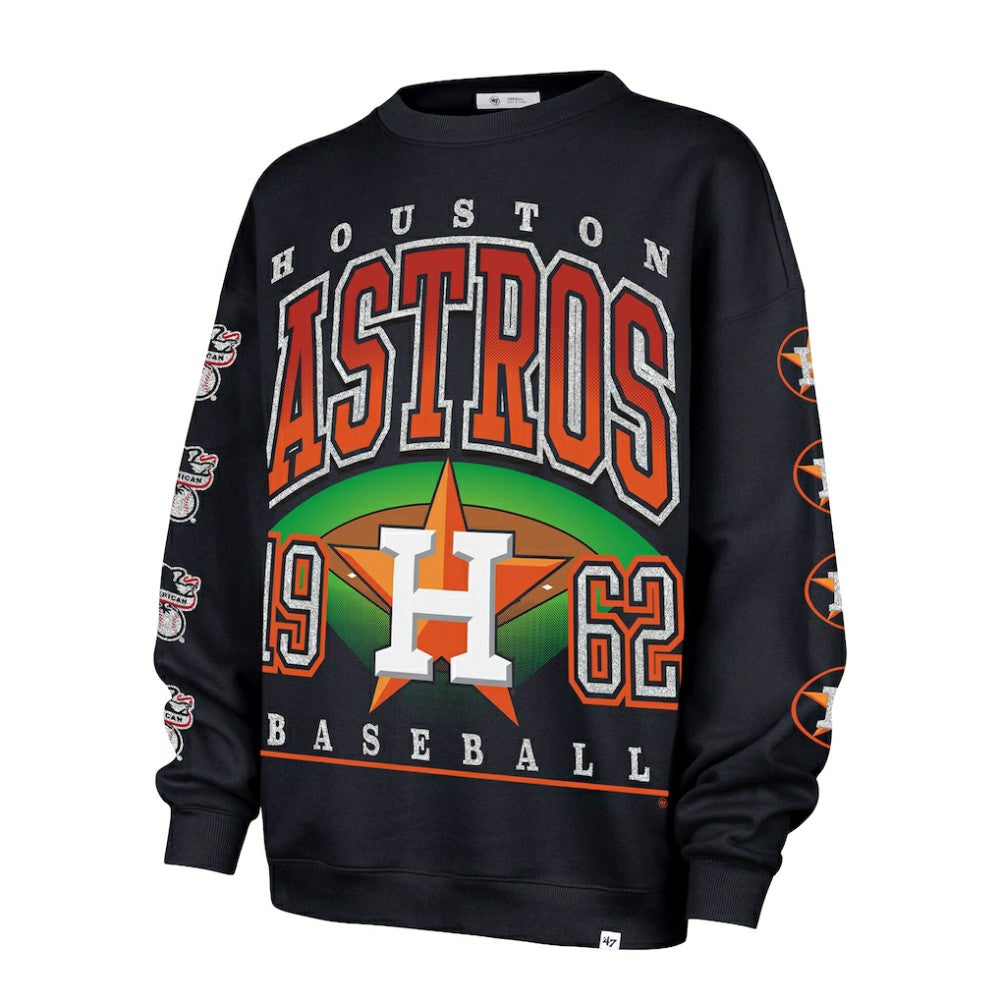 Houston Astros Women's Trendy Team Go Big Oversized Sweatshirt Navy | 47 brand