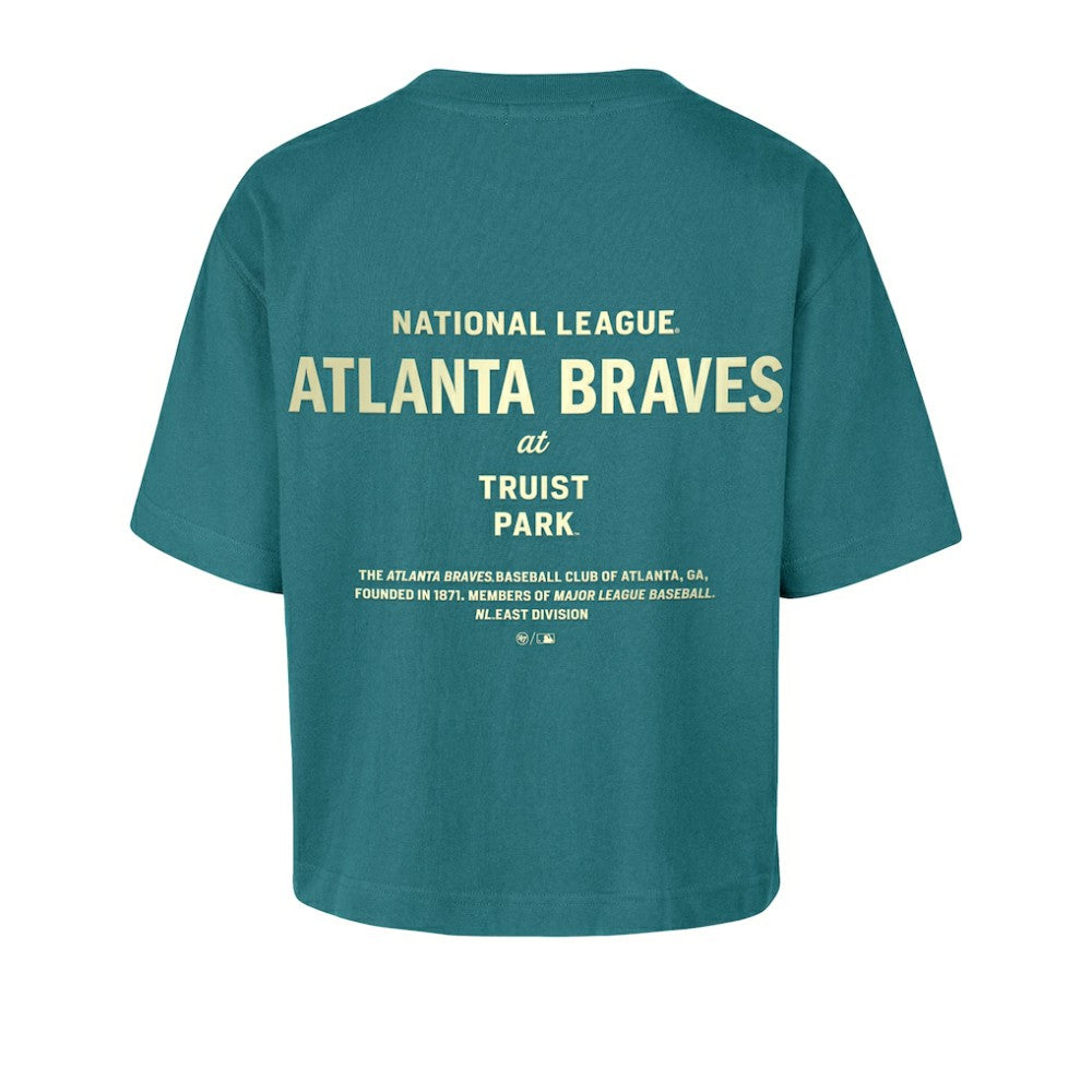 Atlanta Braves Women's Contemporary Basics Leon City T-Shirt Teal | 47 brand