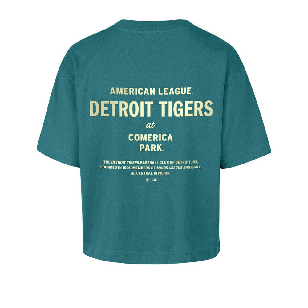 Detroit Tigers Women's Contemporary Basics Leon City T-Shirt Teal | 47 brand