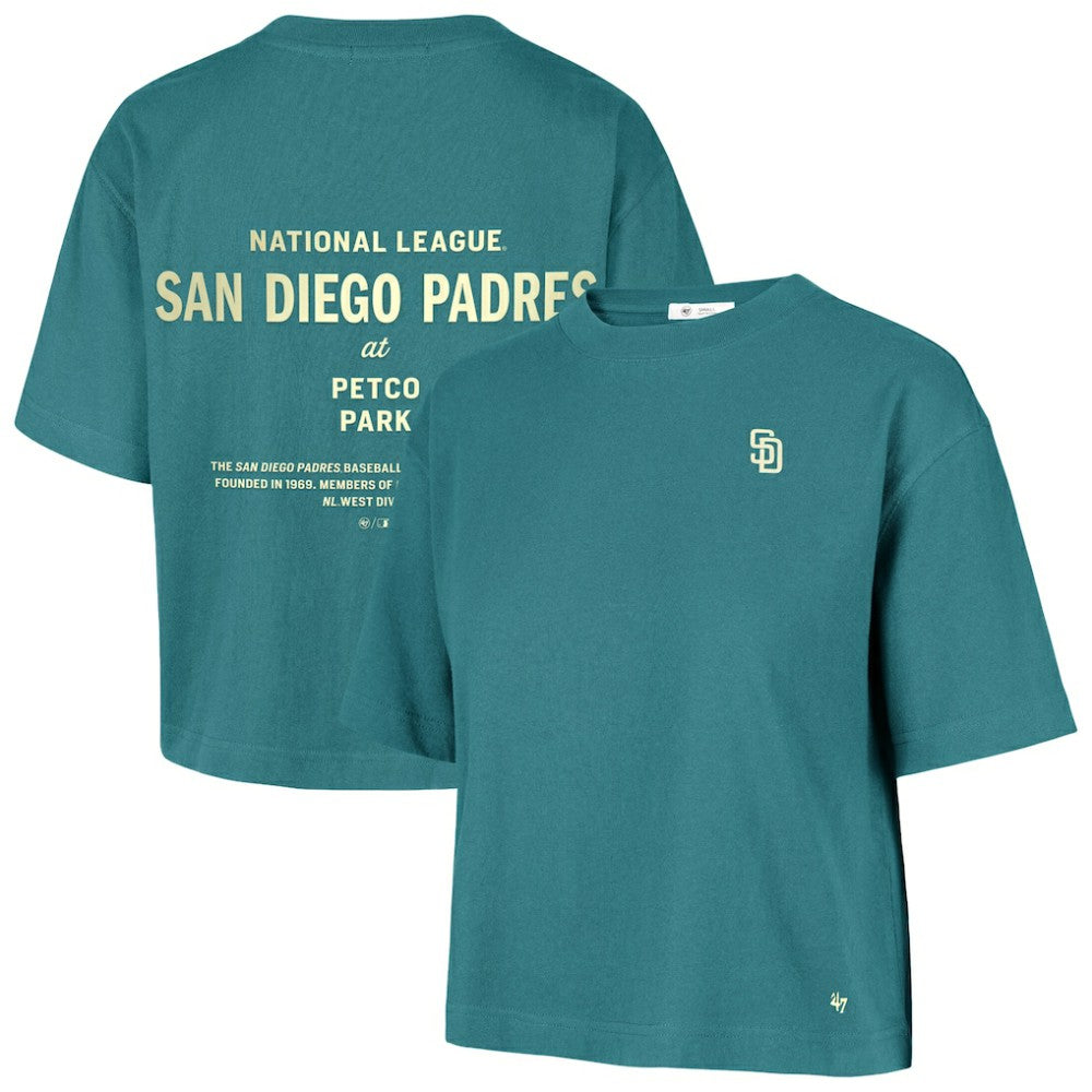 San Diego Padres Women's Contemporary Basics Leon City T-Shirt Teal | 47 brand