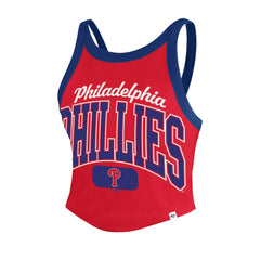 Philadelphia Phillies Women's Trendy Team Rally Sporty Cropped Racerback Tank Top Red | 47 brand