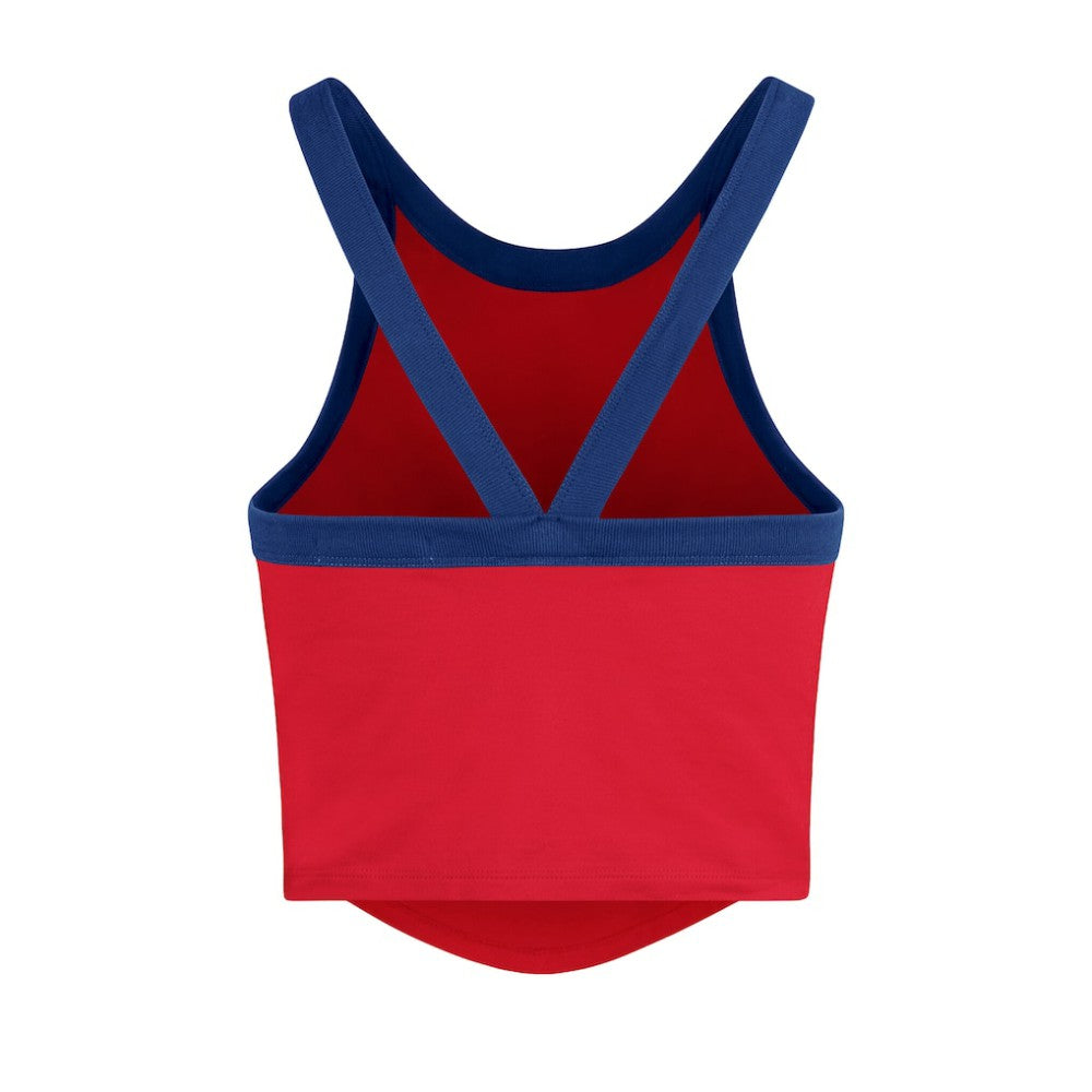 Philadelphia Phillies Women's Trendy Team Rally Sporty Cropped Racerback Tank Top Red | 47 brand