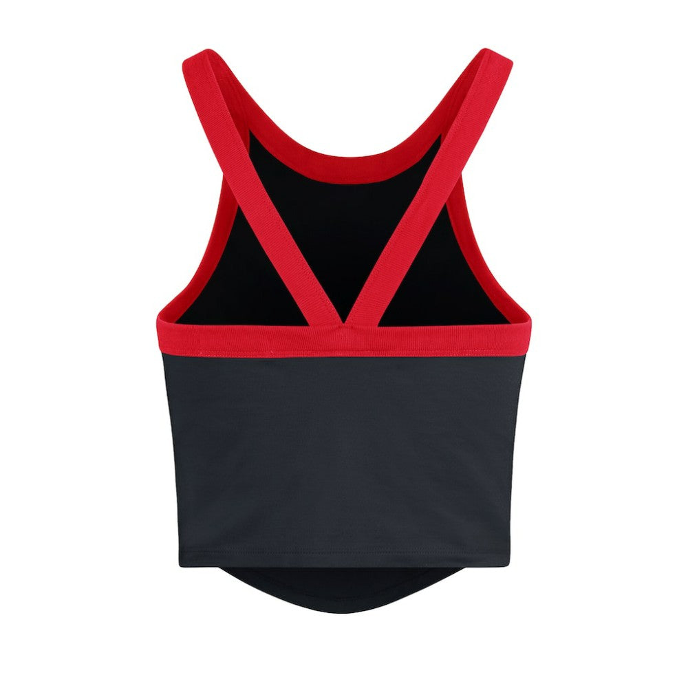 Atlanta Braves Women's Trendy Team Rally Sporty Cropped Racerback Tank Top Black | 47 brand