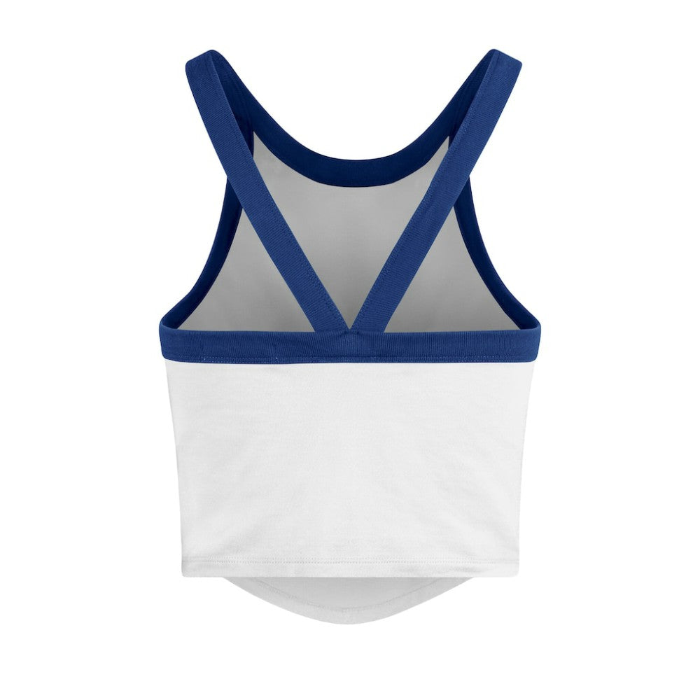 Los Angeles Dodgers Women's Trendy Team Rally Sporty Cropped Racerback Tank Top White | 47 brand