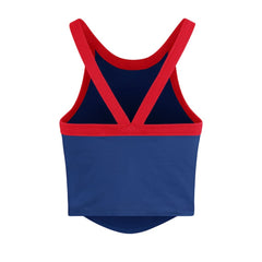 Chicago Cubs Women's Trendy Team Rally Sporty Cropped Racerback Tank Top Royal | 47 brand