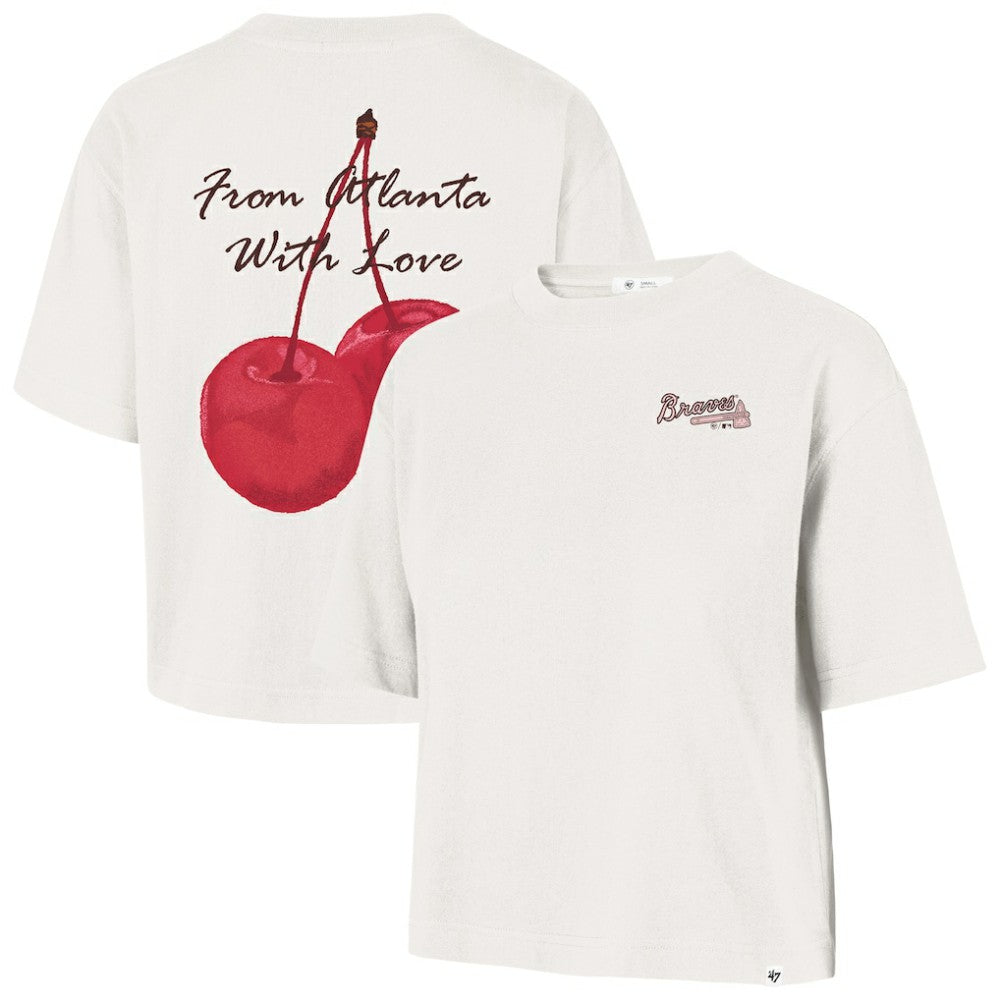 Atlanta Braves Women's Love Letter Reed City T-Shirt Cream | 47 brand