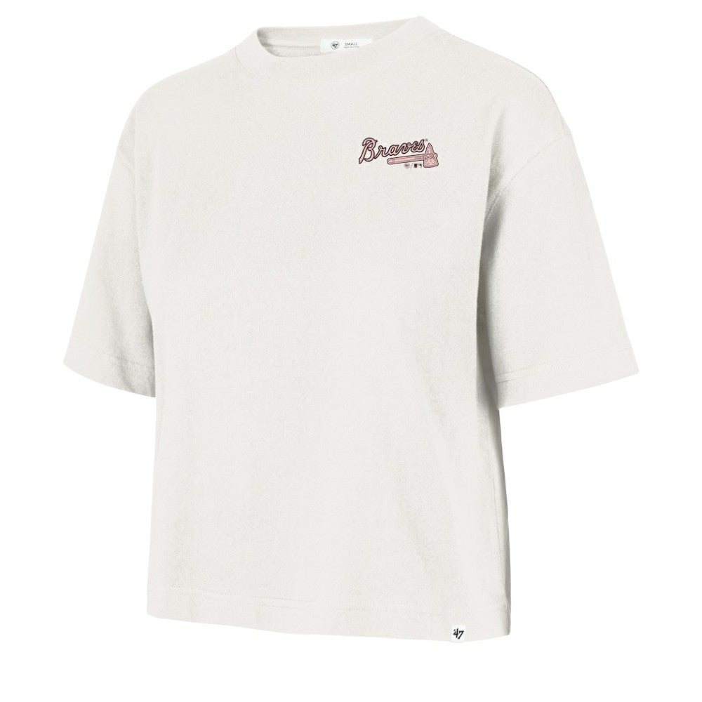 Atlanta Braves Women's Love Letter Reed City T-Shirt Cream | 47 brand