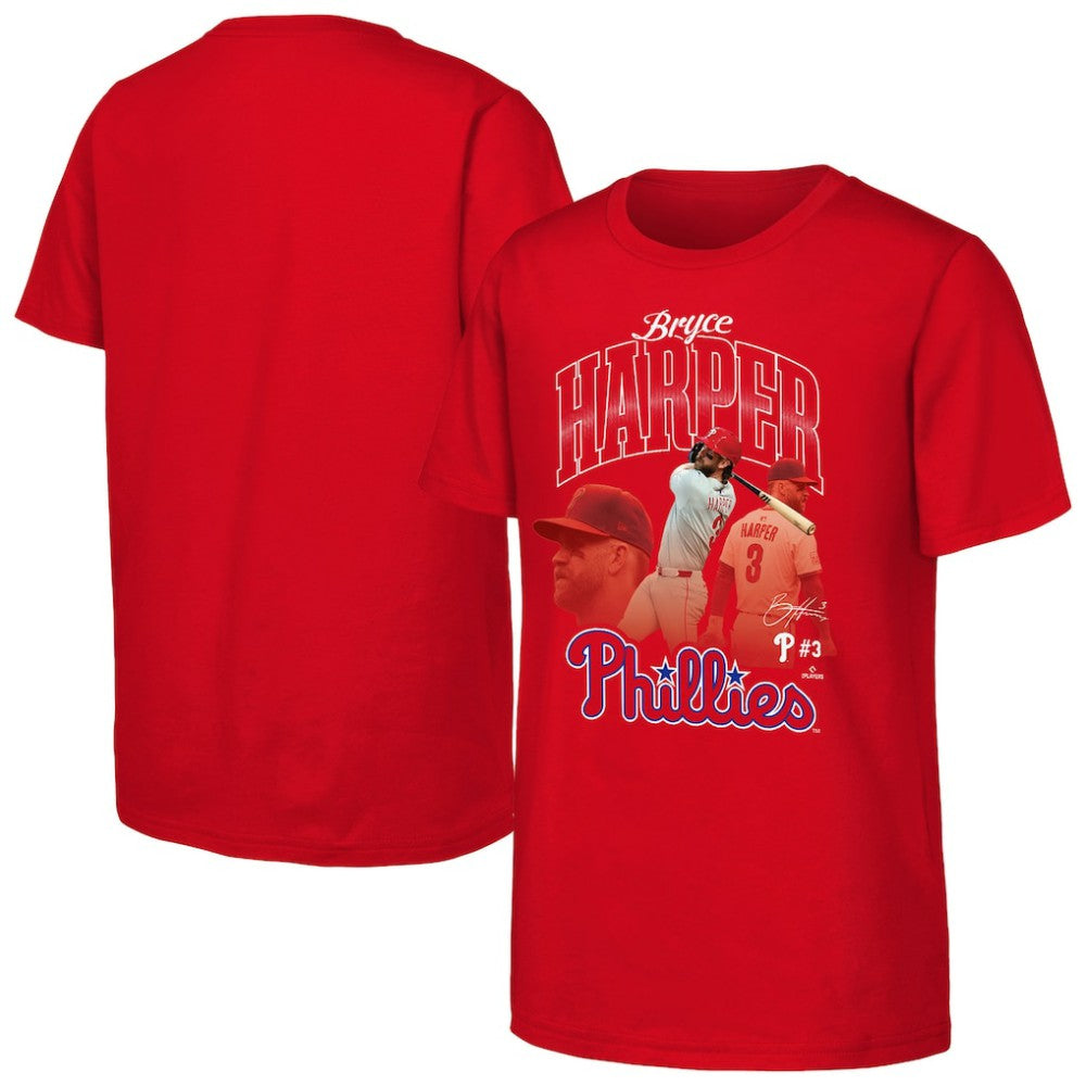 Bryce Harper Philadelphia Phillies Outerstuff Youth Triple Player Graphic T-Shirt Red