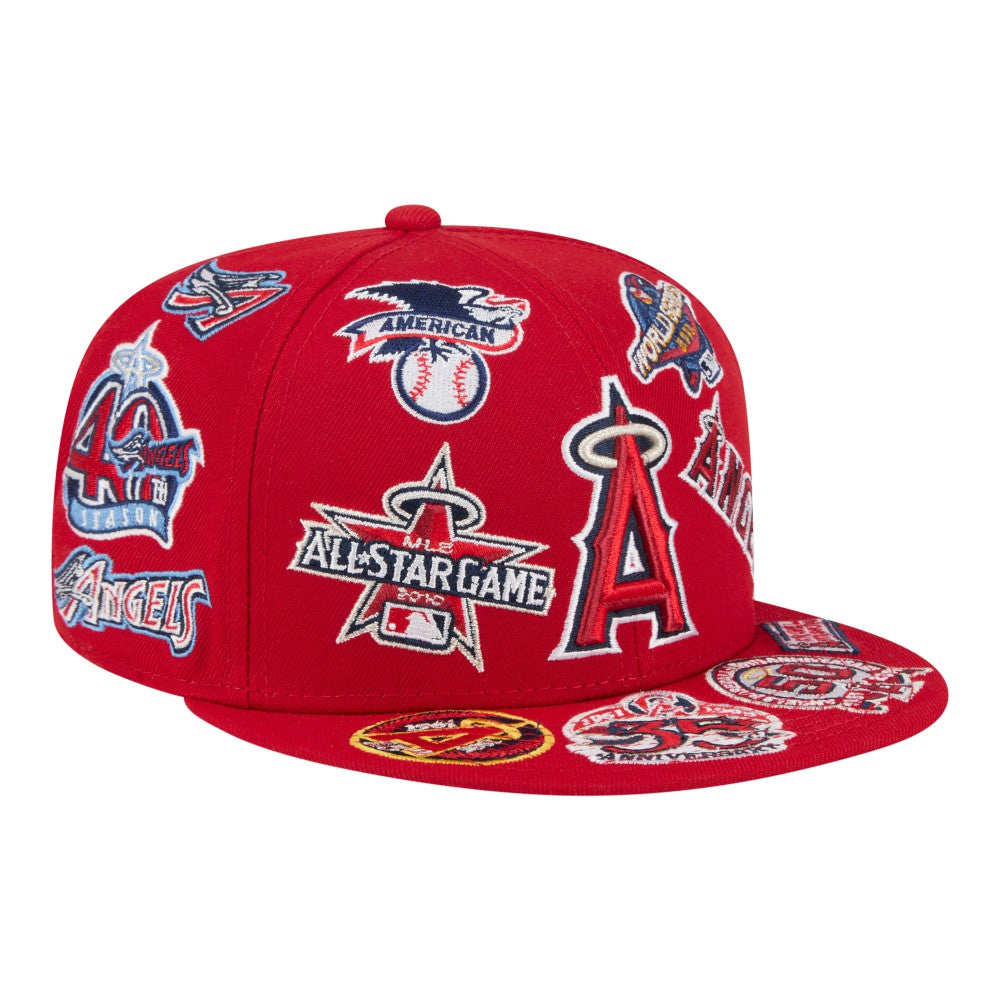 Los Angeles Angels All Over 59FIFTY Fitted Hat Red | New Era
